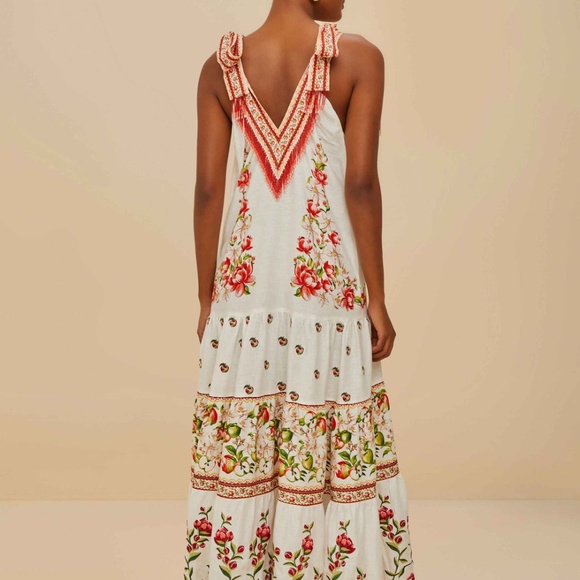 Farm Rio Off-White Apple Romance Maxi Dress - Picture 7 of 8
